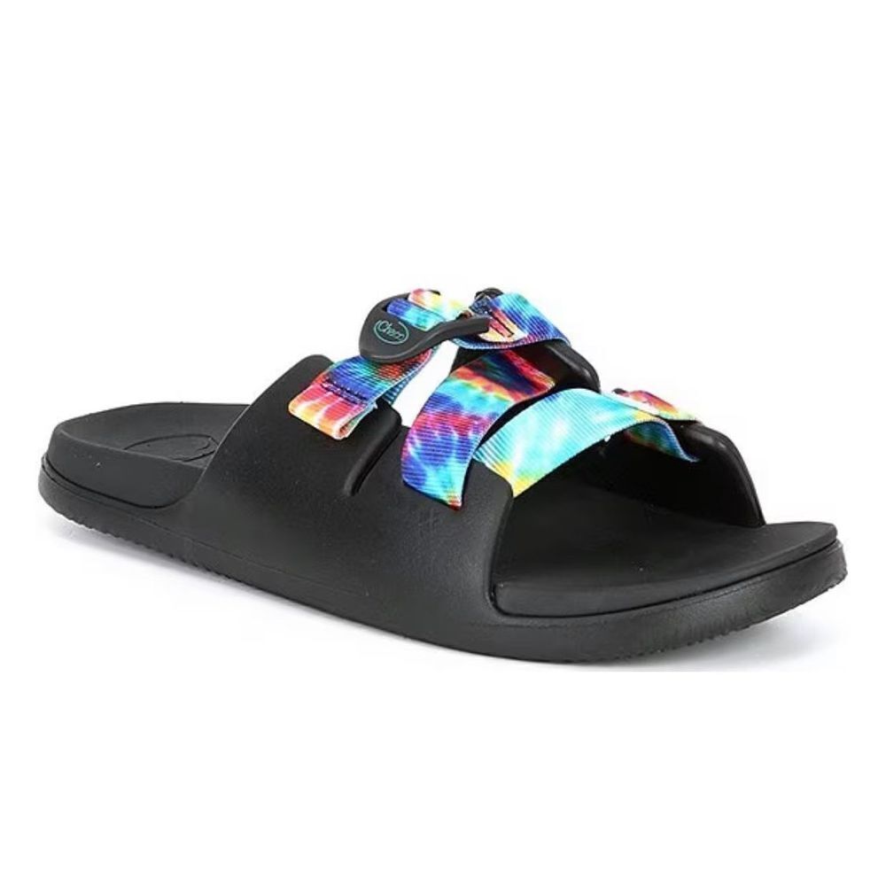 Chaco Kids' Chillos Tie-Dye Slides (Youth) Size  3 Black‎ Tie Dye New